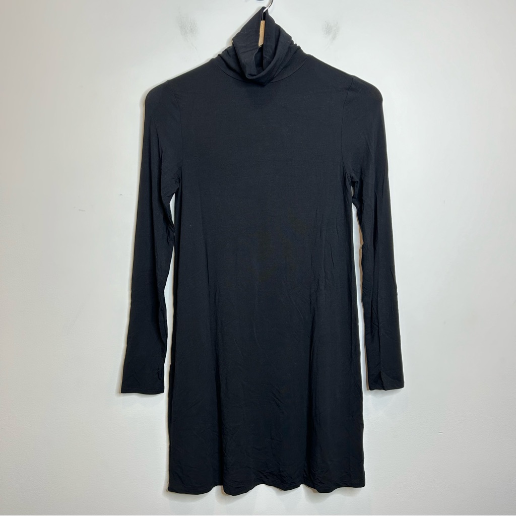 Dex Long Sleeve High Neck Mini Dress Black